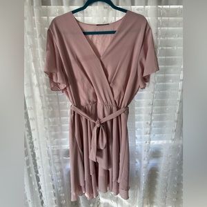 Mauve/Dusty Rose, Faux Wrap Dress, Size Xl